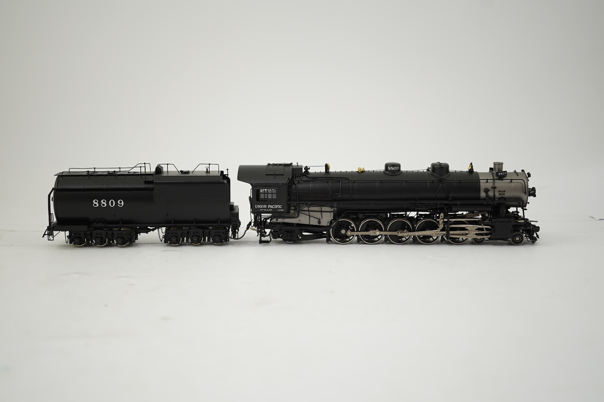 A boxed HO gauge Precision Scale Co. Crown Series (17030-2) model of Union Pacific, 8809, 4-10-2 locomotive with bogie tender, powered for two rail operation.